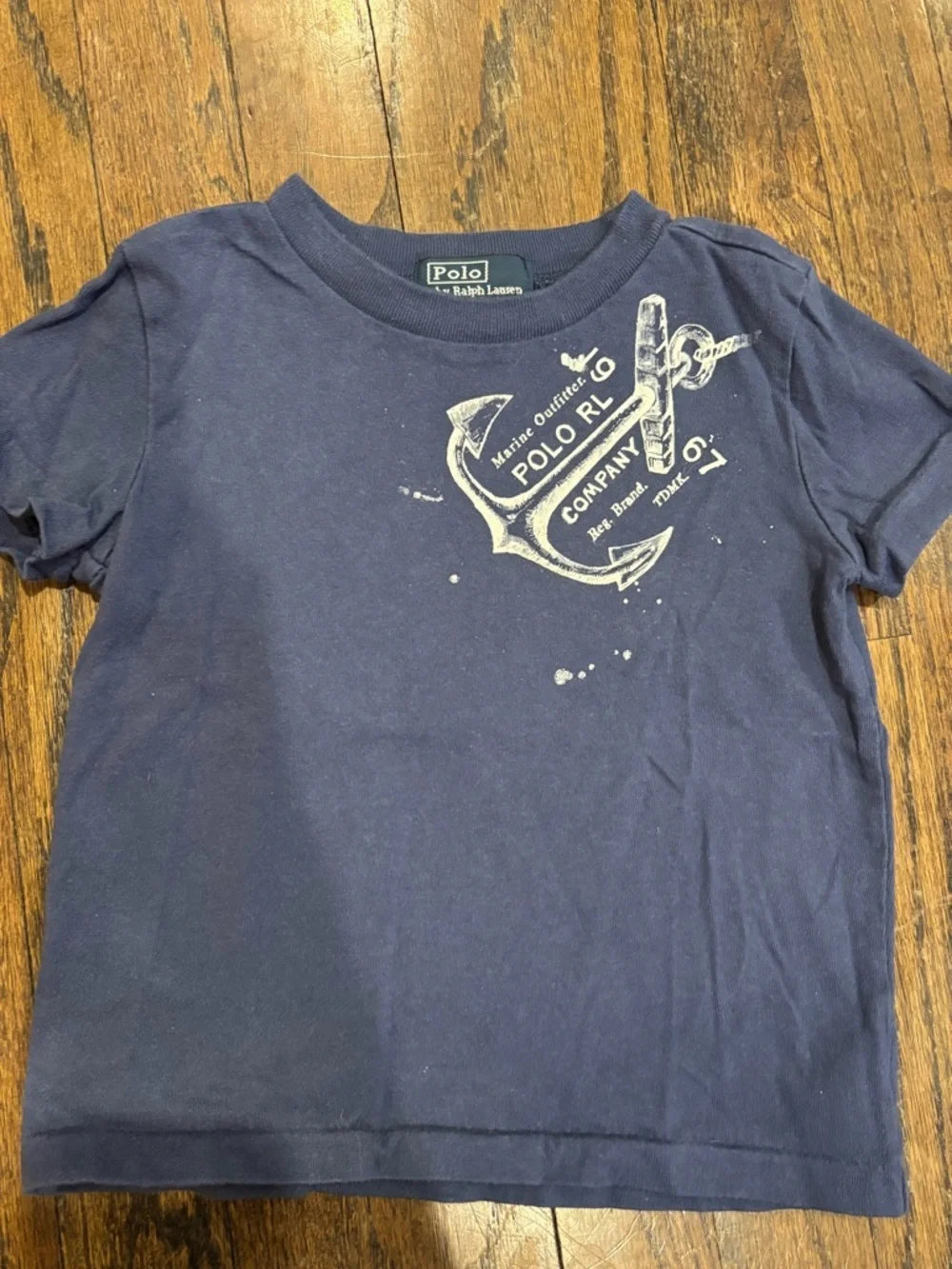 Ralph Lauren Navy Graphic Anchor Tee boys size 24 months